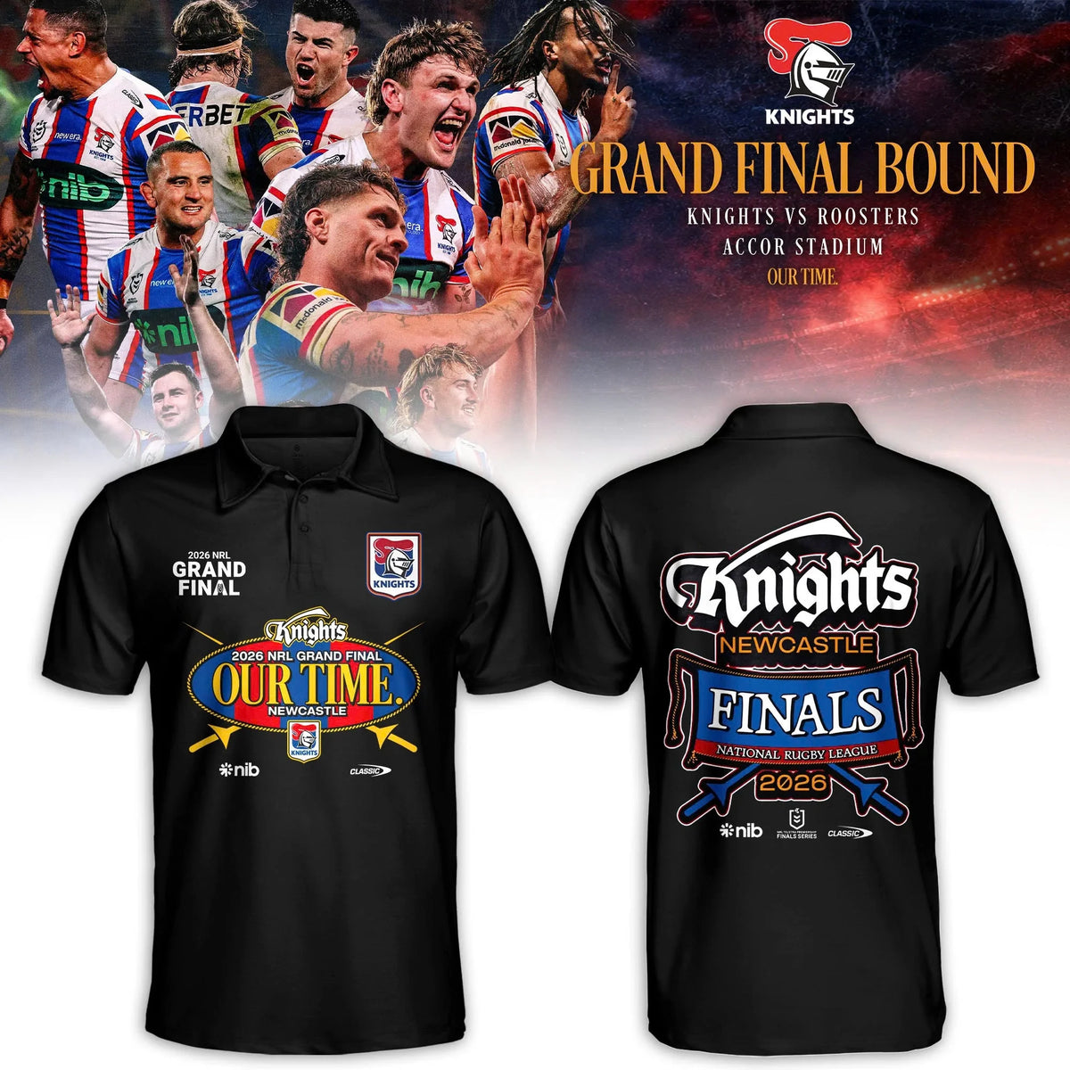 Newcastle Knights Merch 2026 NRL Finals Bound Polo Shirt Presents For Rugby Fans - Foxy23shop