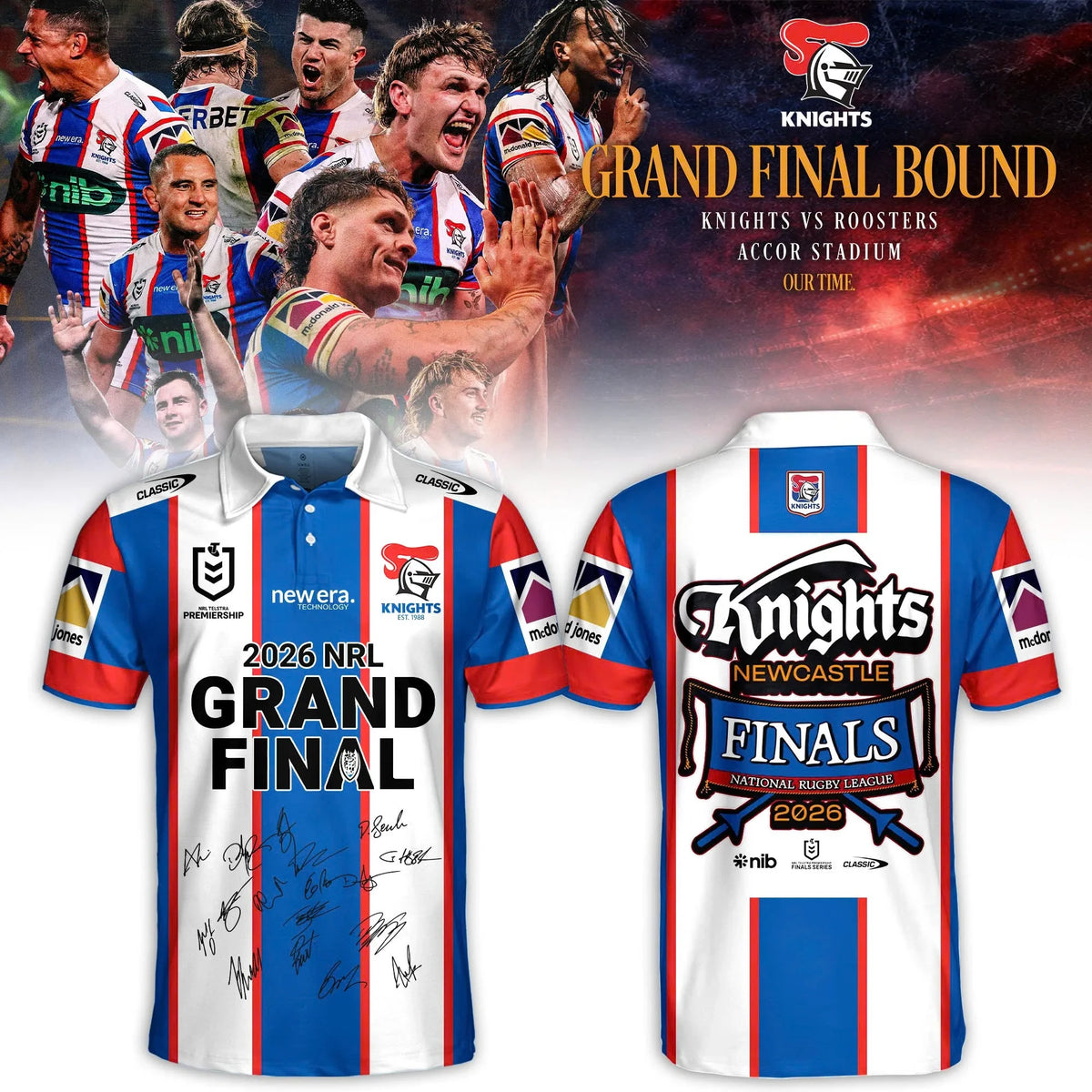 Newcastle Knights Merch 2026 NRL Finals Bound Polo Shirt Rugby Fan Gear - Foxy23shop