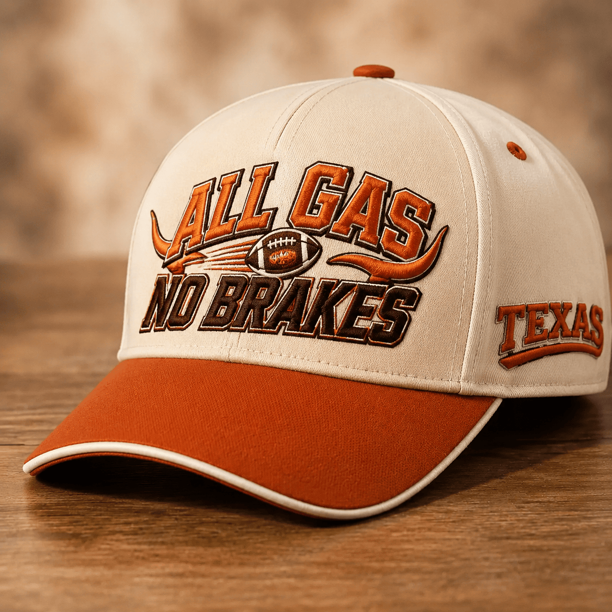 Texas Longhorns 2026 NCAA All Gas No Brakes Hat Texas Longhorns Baseball Cap - Foxy23shop