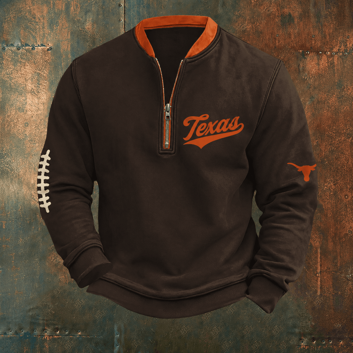 Texas Longhorns Merch 2026 NCAA Zip Sweatshirt Texas Longhorns Clothing Fan Gears - Foxy23shop