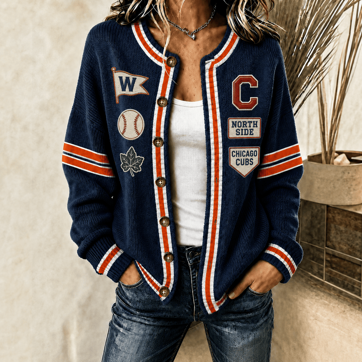 Chicago Cubs Merch 2026 MLB North Side Cardigan Best Gifts For Cubbles - Foxy23shop