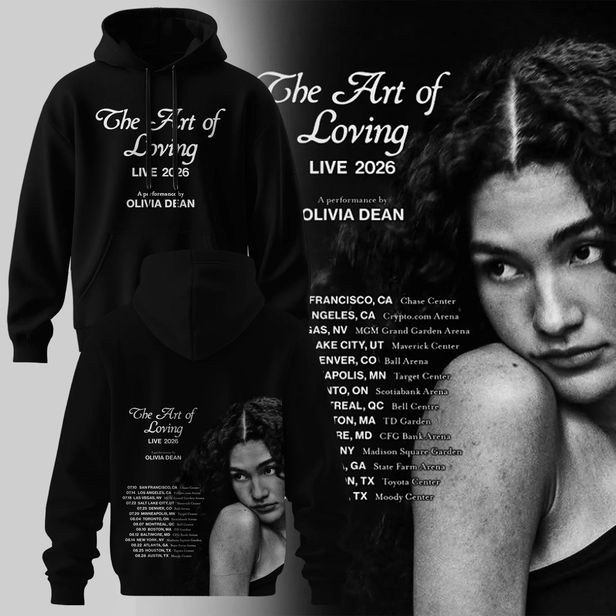 Olivia Dean x Texas Longhorn Merch The Art Of Loving Live Tour 2026 Hoodie Olivia Dean x Texas Longhorn Fans Gifts - Foxy23shop