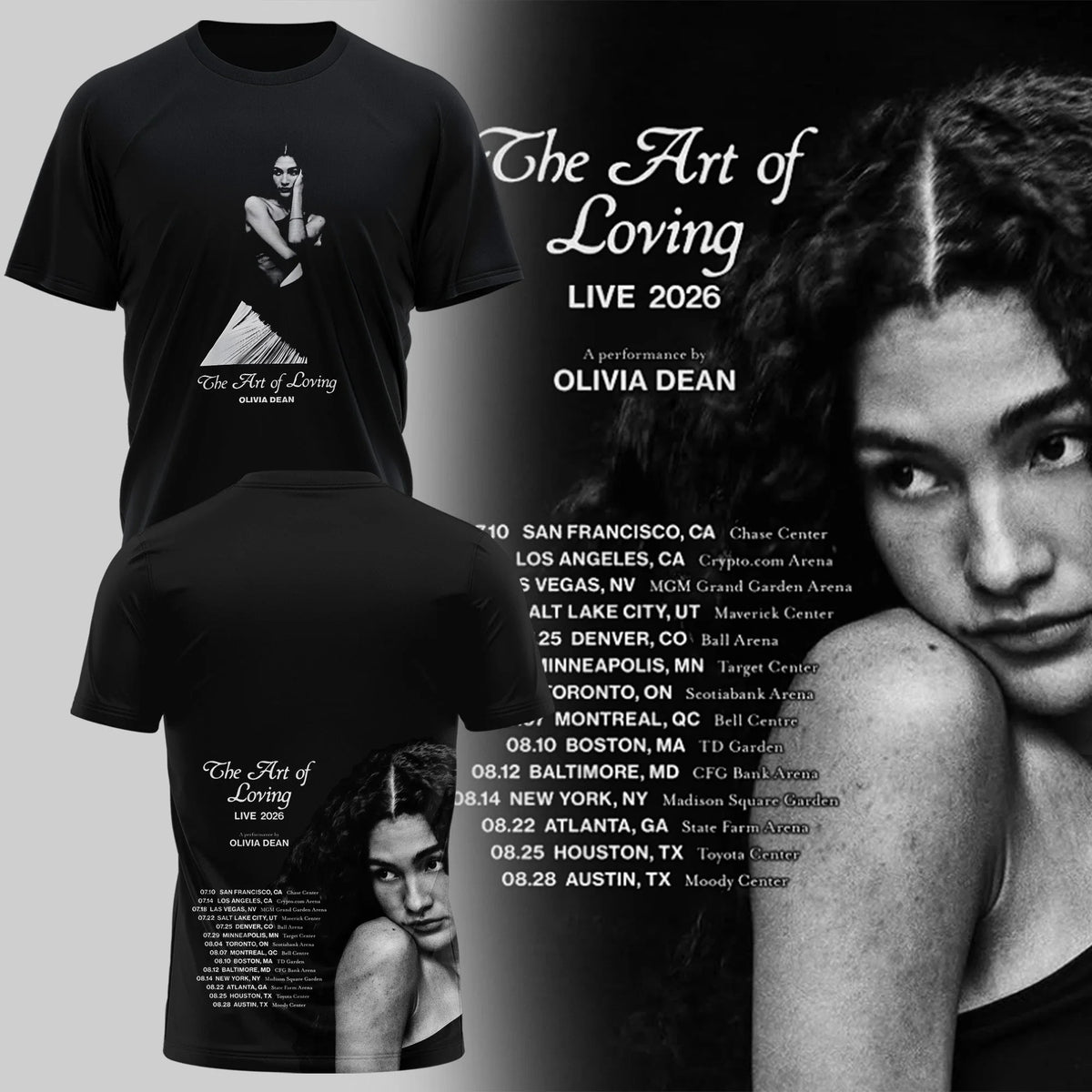 Olivia Dean x Texas Longhorn Merch The Art Of Loving Live Tour 2026 T-Shirt Gifts For Olivia Dean Fans - Foxy23shop
