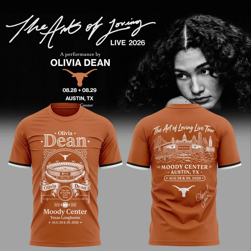 Olivia Dean x Texas Longhorn Merch The Art Of Loving Live Tour 2026 T-Shirt Fan Gear - Foxy23shop