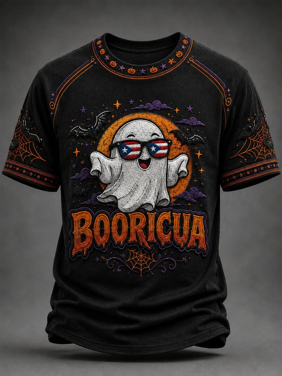Halloween In Puerto Rico Ghost Boricua T-Shirt Funny Halloween Clothing Gifts For Brother - Foxy23shop