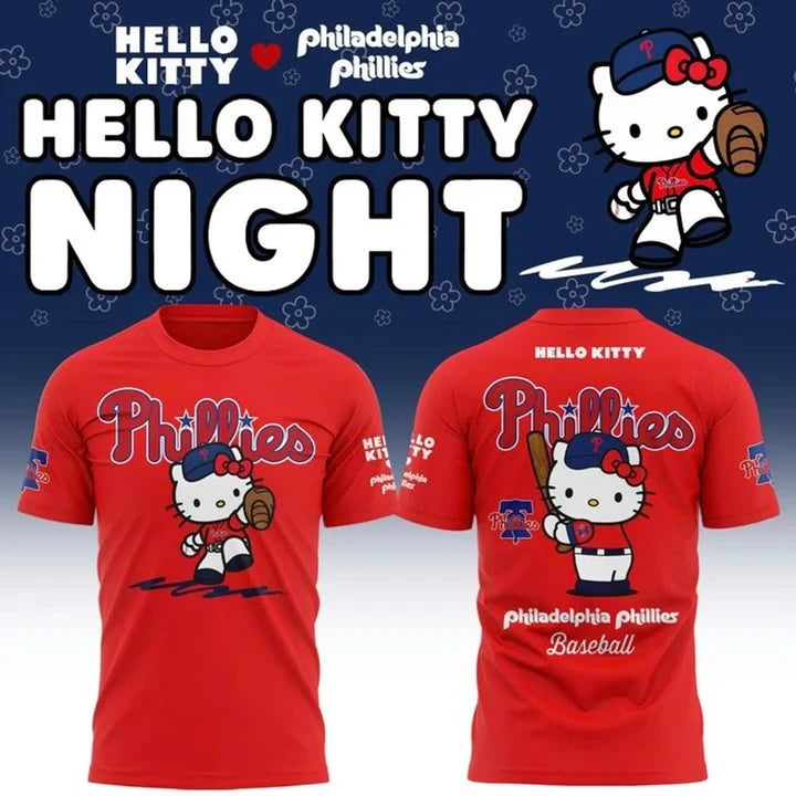 Philadelphia Phillies x Hello Kitty 2026 MLB T-Shirt Philadelphia Phillies Merch Fan Gear - Foxy23shop