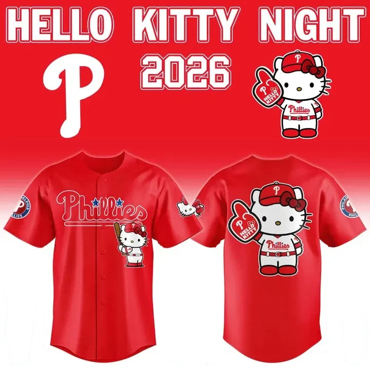 Philadelphia Phillies 2026 Hello Kitty Night Baseball Jersey Philadelphia Phillies Apparel - Foxy23shop
