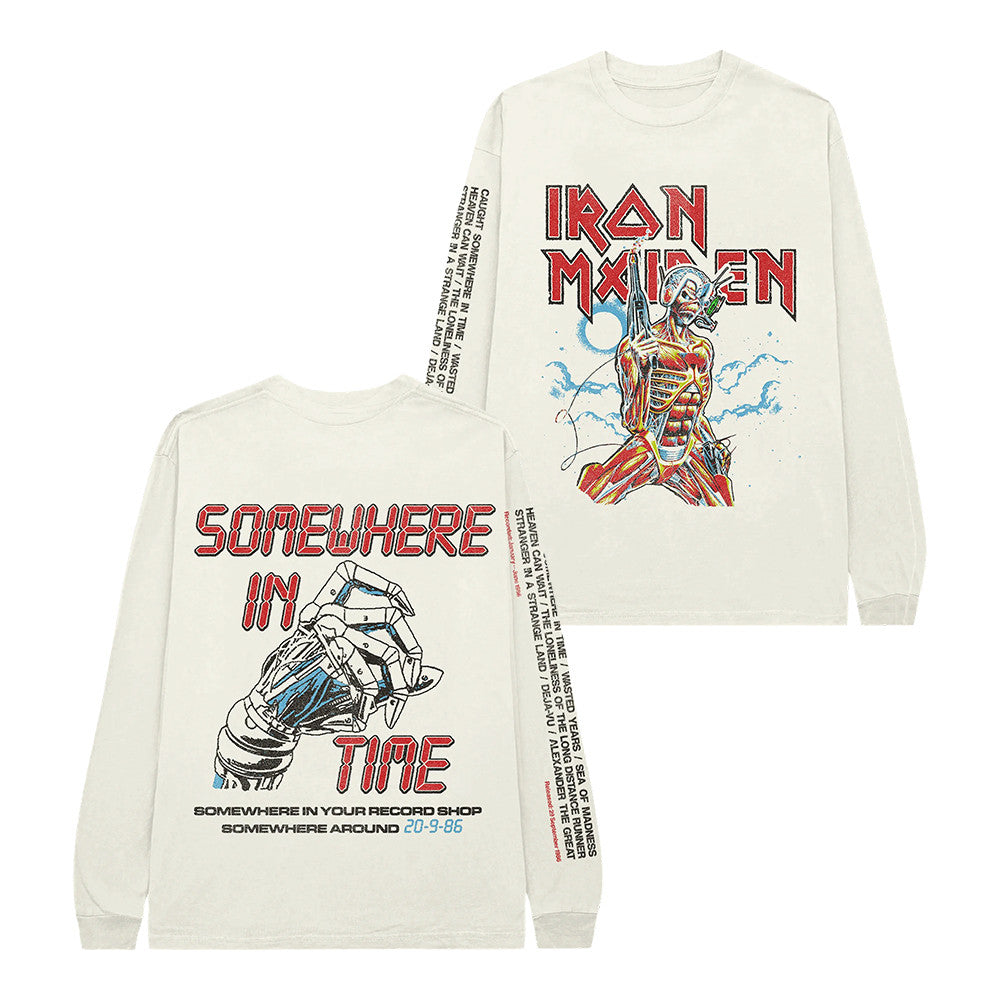 Iron Maiden Store Merch Somewhere In Time Long Sleeve Shirt Iron Maiden Lover Gifts - Foxy23shop
