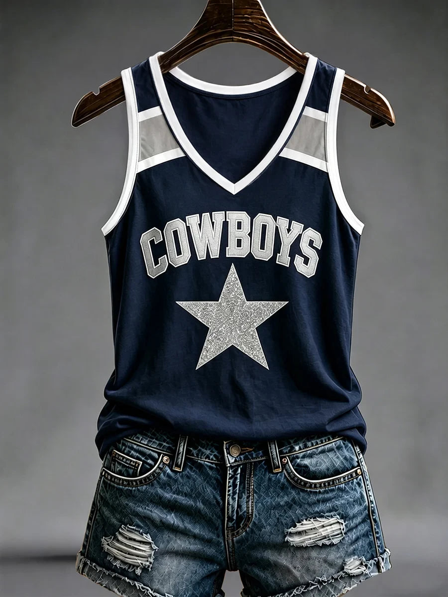 Dallas Cowboys Football 2026 V-Neck Tank Top Dallas Cowboys Apparel - Foxy23shop