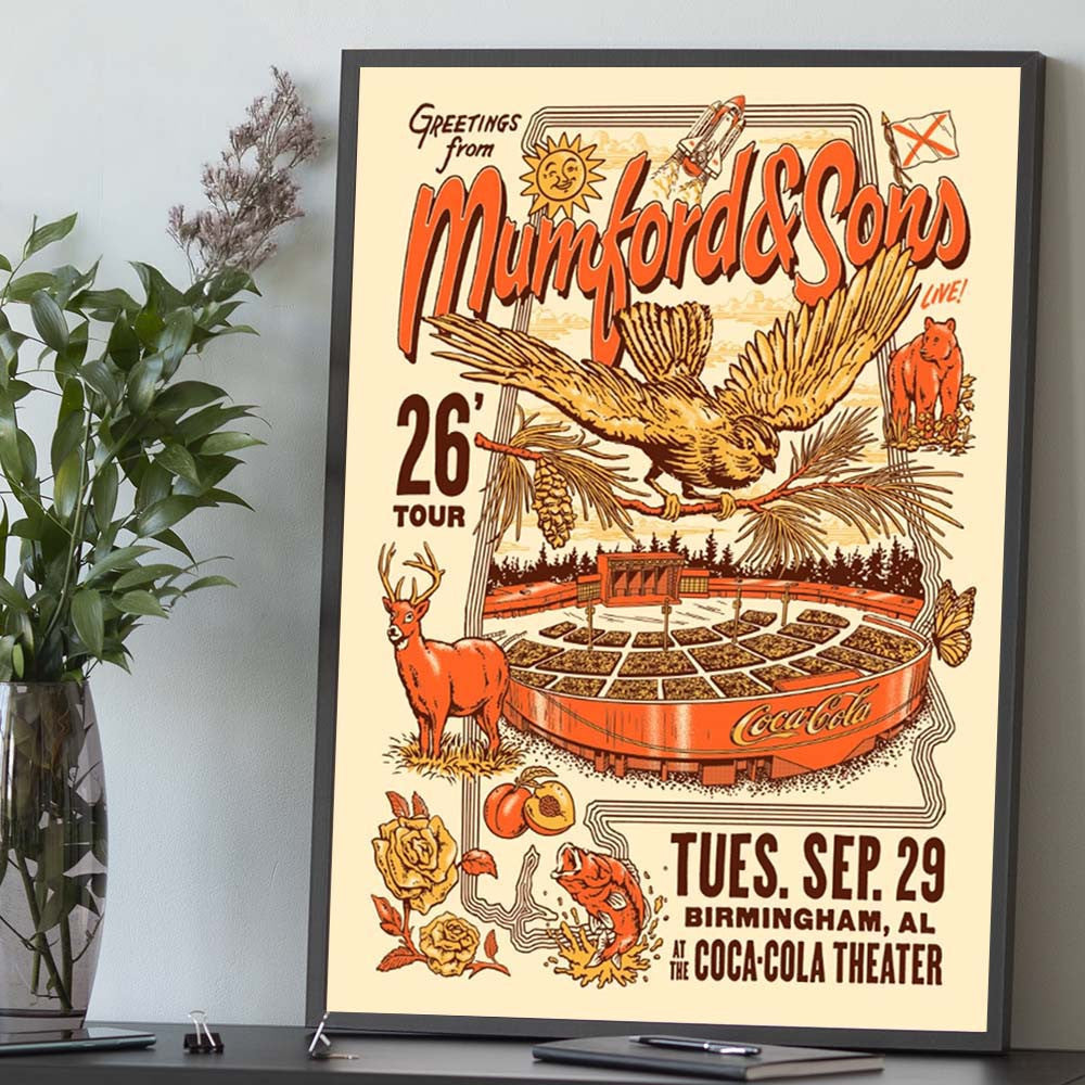 Mumford And Sons Birmingham AL Event Poster Mumford And Sons Concert Poster Gifts For Music Lovers - Foxy23shop