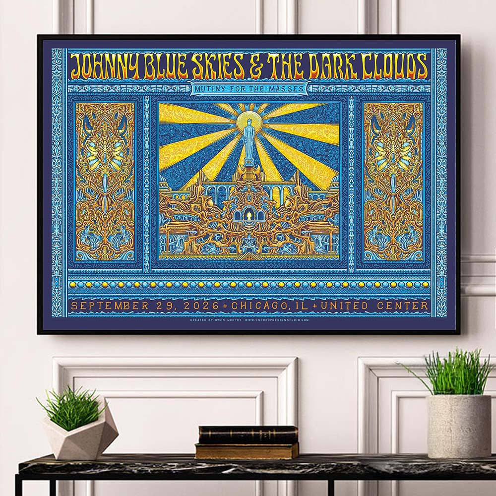 Johnny Blue Skies And The Dark Clouds Chicago IL 2026 Show Canvas The Dark Clouds Concert Poster - Foxy23shop