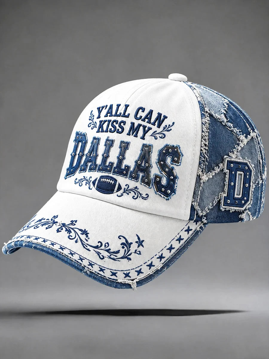 Dallas Cowboys Y All Can Kiss My Dallas Hat Dallas Cowboys Baseball Cap Fan Gears - Foxy23shop
