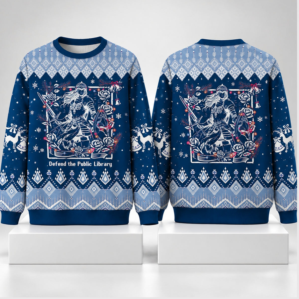 Defend The Public Library Christmas 2026 Ugly Sweater Xmas Clothing Gifts For BFF - Foxy23shop