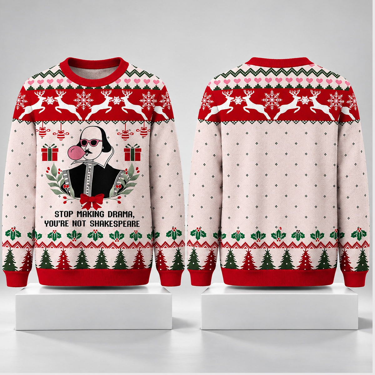 Stop Making Drama Youre Not Shakespeare 2026 Ugly Christmas Sweater Xmas Clothing Gifts Ideas - Foxy23shop