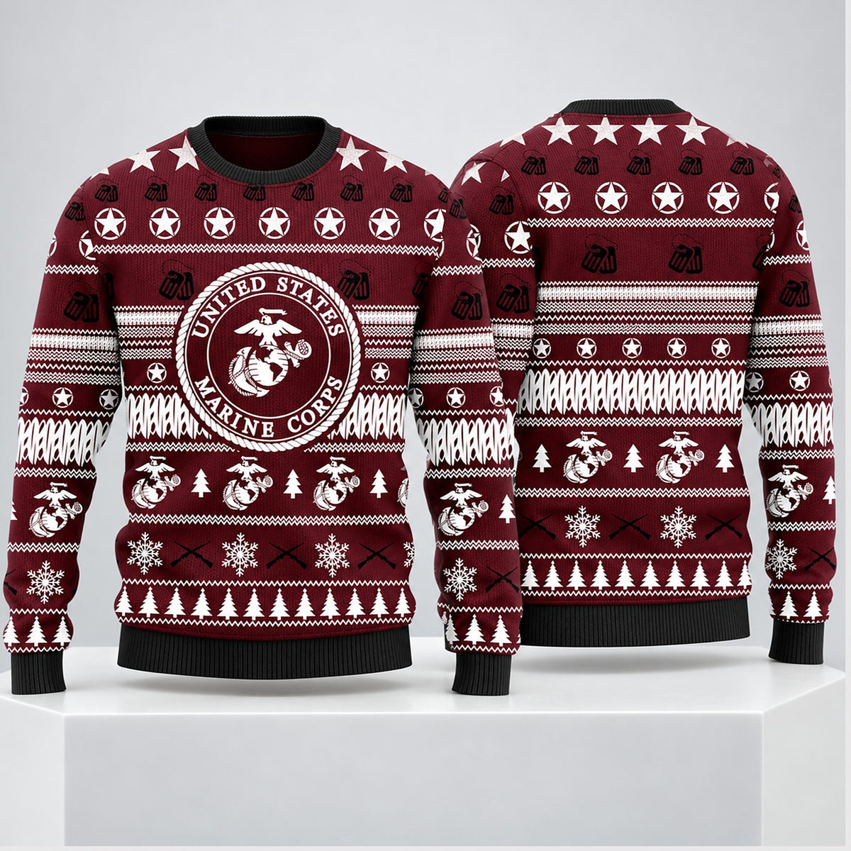 United State Marine Corps Christmas 2026 Ugly Sweater Xmas Clothing USMC Gifts For Dad - Foxy23shop