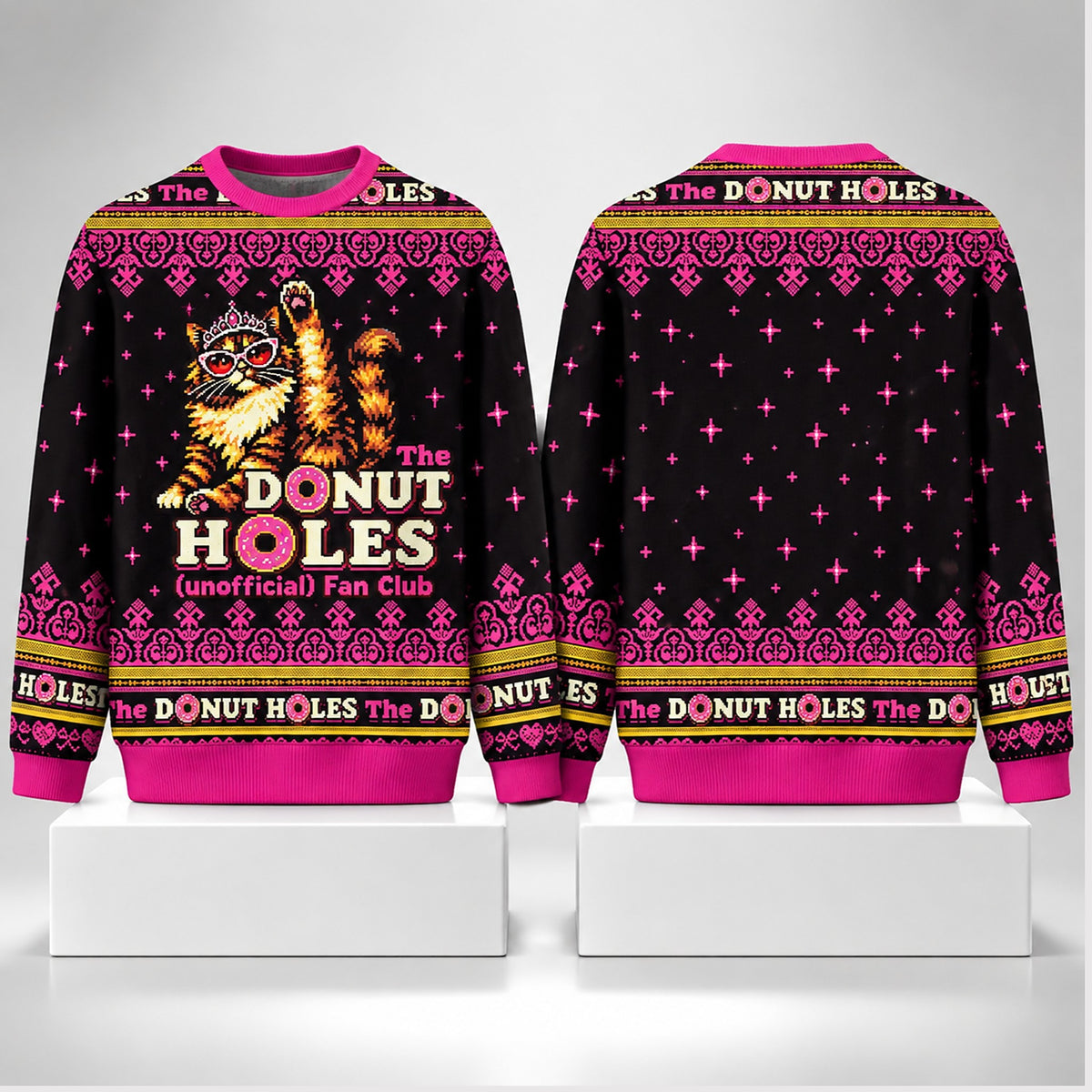 The Donut Holes Fan Club Cat Christmas 2026 Ugly Sweater Xmas Gifts For Cat Lovers - Foxy23shop