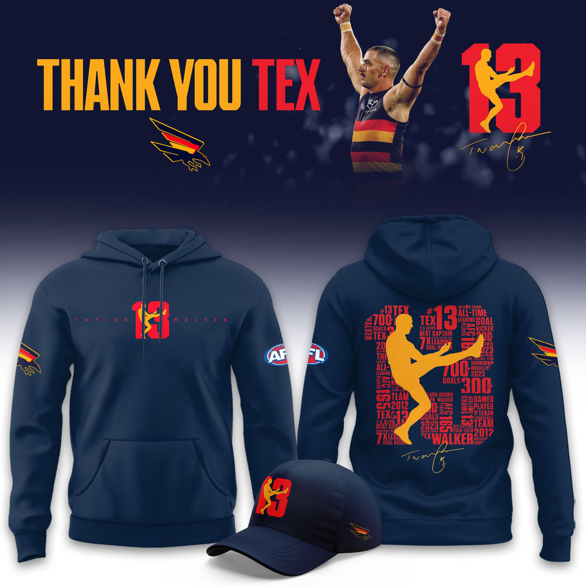 Adelaide Crows Taylor Walker Retirement Hoodie Adelaide Crows Gear Gifts For Fans - Foxy23shop