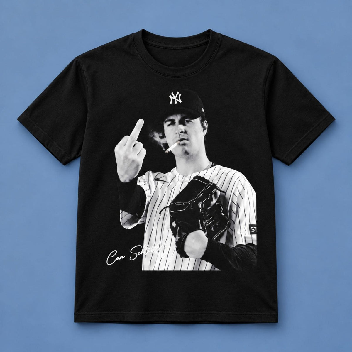 New York Yankees Merch Cam Schlittler Middle Finger Shirt Funny Gifts For Cam Schlittler Fans - Foxy23shop
