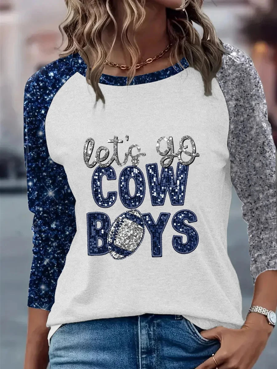 Dallas Cowboys Merch Let's Go Cowboys Long Sleeve Shirt Gifts Ideas For Wife - Foxy23shop