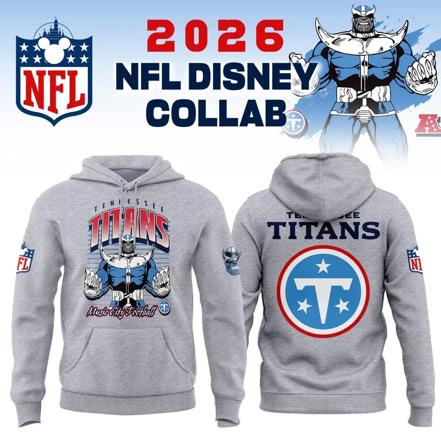 Disney X Tennessee Titans Collaboration 2026 NFL Hoodie Tennessee Titans Apparel Fan Gear - Foxy23shop