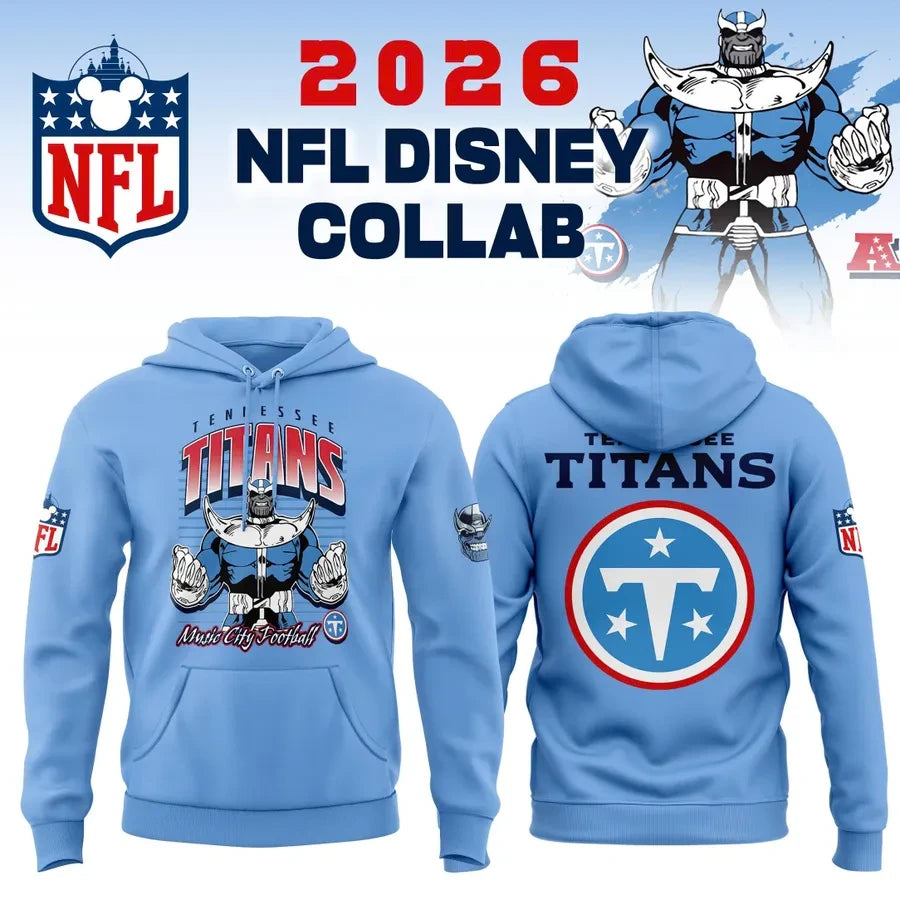 Disney X Tennessee Titans Collaboration Graphic Hoodie Tennessee Titans Apparel Fan Gift - Foxy23shop