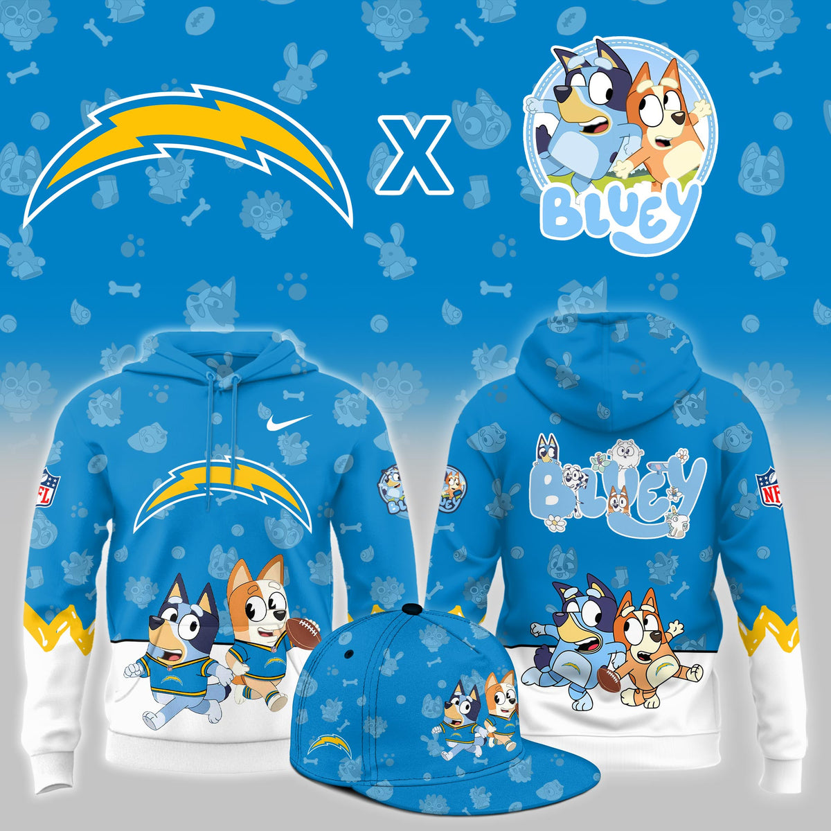 Los Angeles Chargers x Bluey 2026 NFL Hoodie Los Angeles Chargers Clothing - Foxy23shop