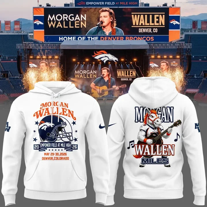 Morgan Wallen X Denver Broncos Merch Still The Problem Tour 2026 Hoodie Fan Gears - Foxy23shop