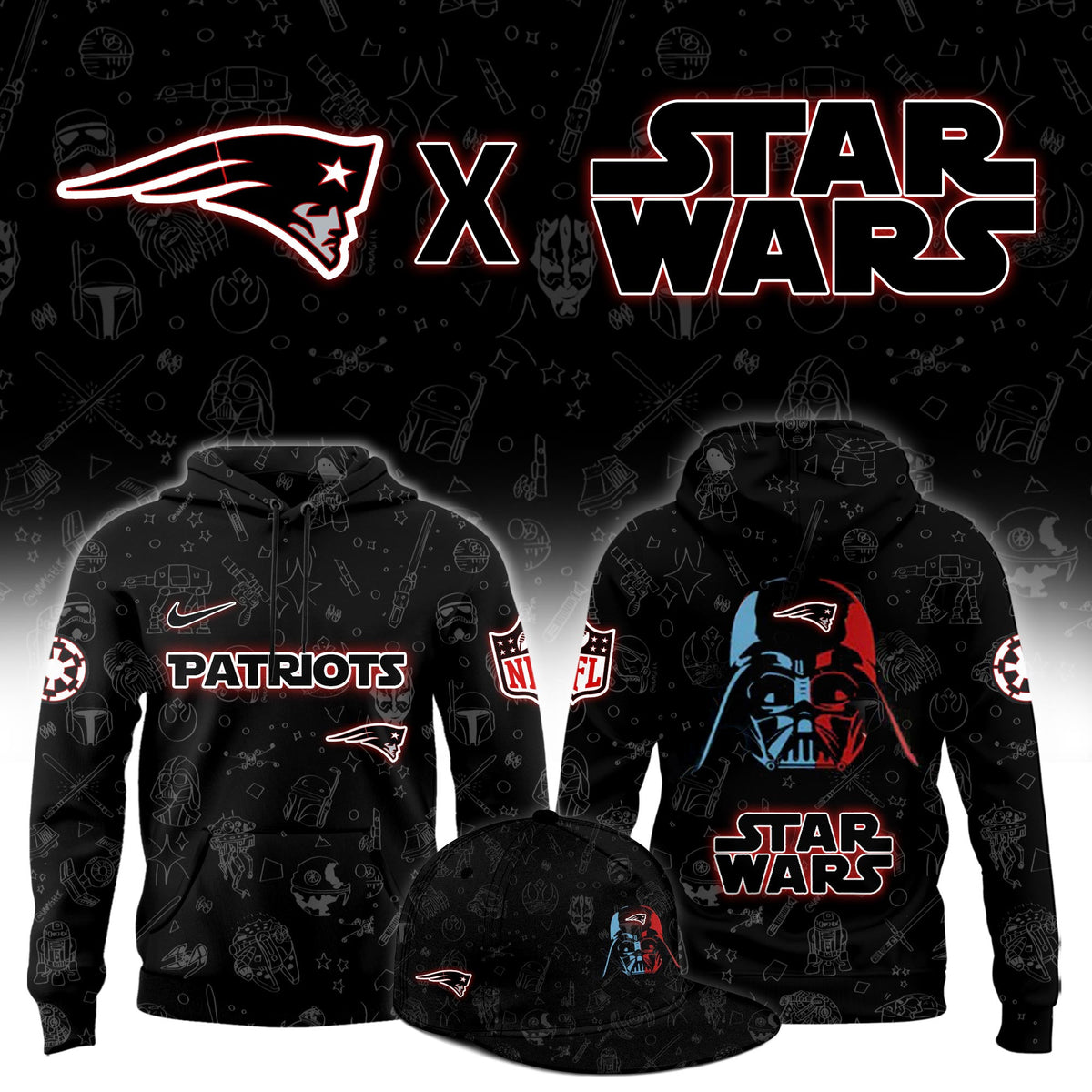 New England Patriots x Star Wars Merch 2026 NFL Hoodie Football Lover Gifts - Foxy23shop