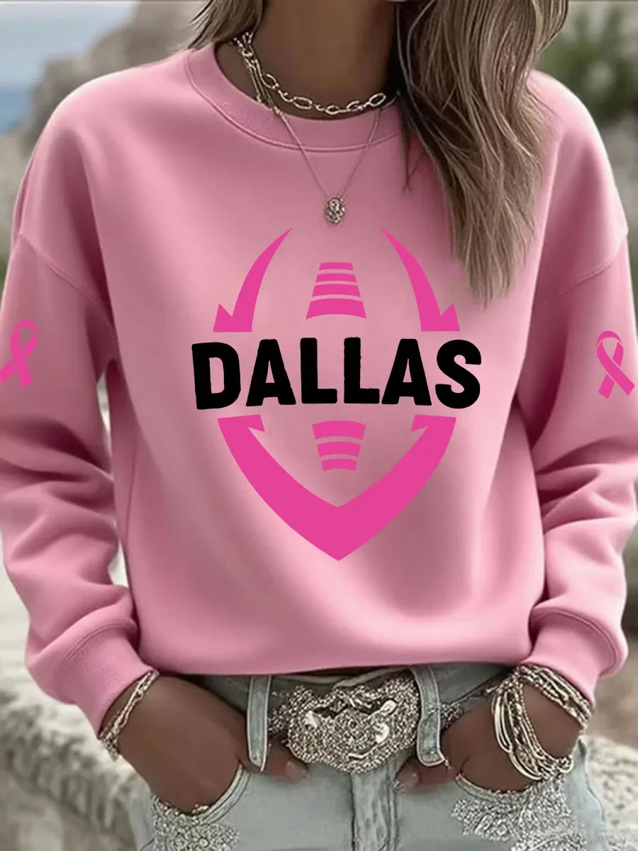 Dallas Cowboys x Breast Cancer Awareness Sweatshirt Dallas Cowboys Merch Gifts For Sister - Foxy23shop