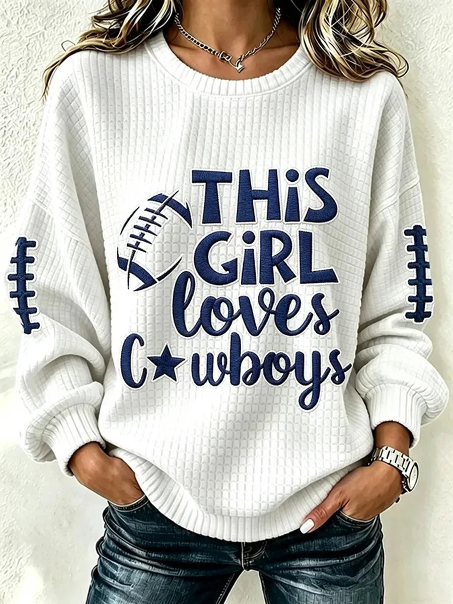 Dallas Cowboys This Girls Love Cowboys Sweatshirt Best Presents For Sister - Foxy23shop