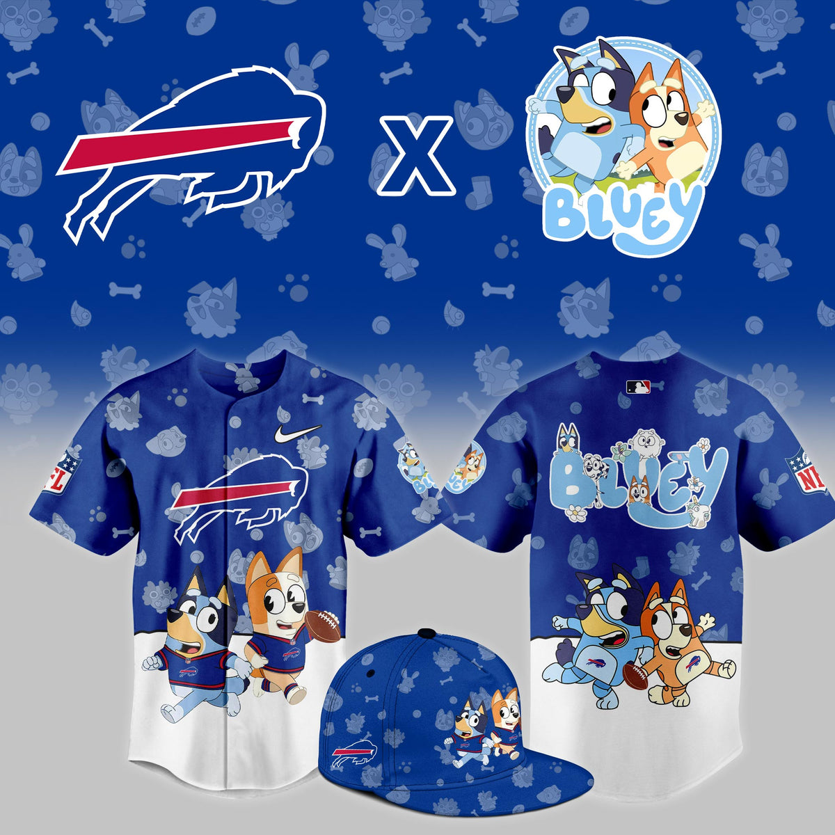 Buffalo Bills x Bluey 2026 NFL Jersey Buffalo Bills Merch Fan Gear - Foxy23shop
