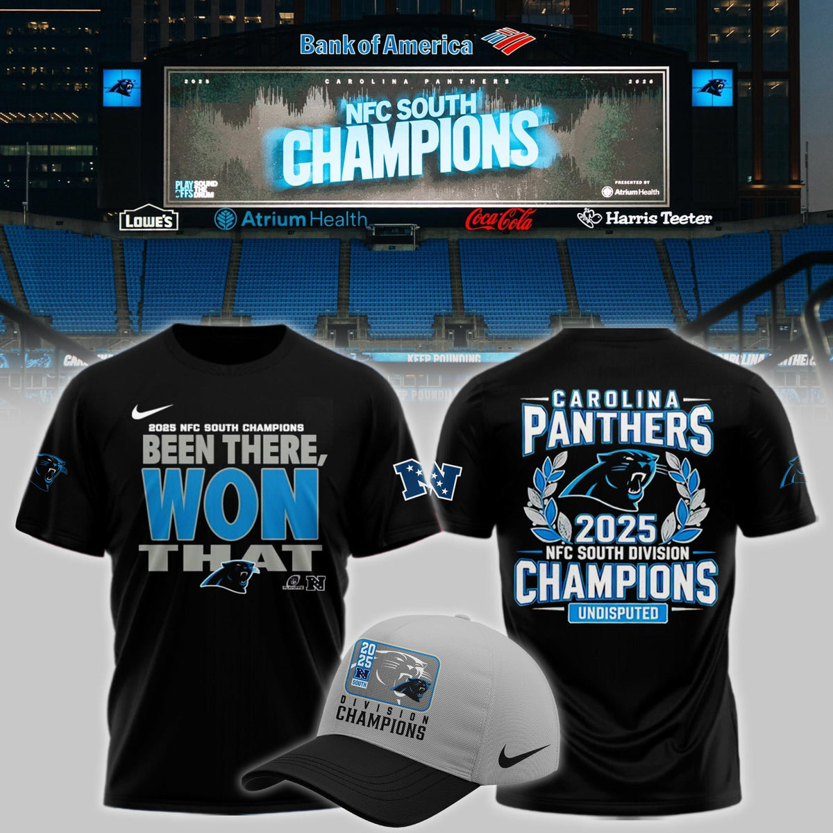 Carolina Panthers Merch NFC South Champions Shirt Carolina Panthers Clothing Best Fan Gears - Foxy23shop