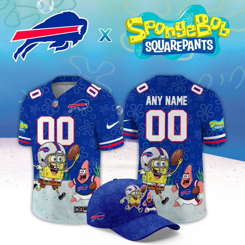 Custom Buffalo Bills x Spongebob Squarepants 2026 NFL Jersey Best Gifts For Bills Mafia - Foxy23shop