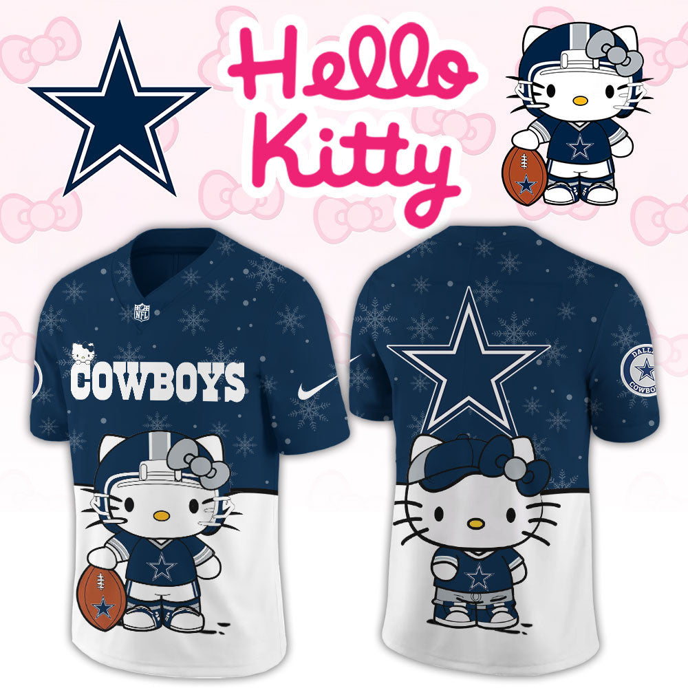 Dallas Cowboys x Hello Kitty Jersey Dallas Cowboys Apparel Cool Gifts For Football Fans - Foxy23shop