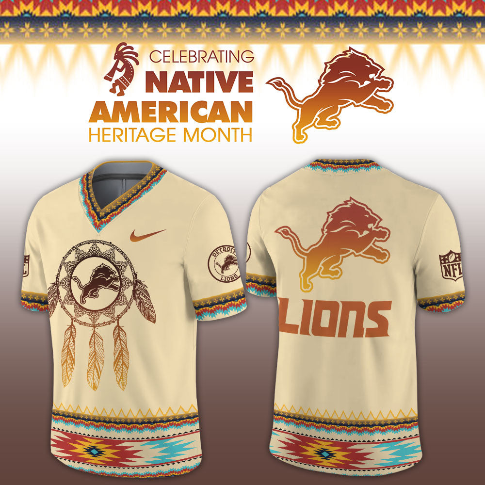 Detroit Lions x Native American Heritage Month Jersey Detroit Lions Apparel Great Gifts For Fans - Foxy23shop