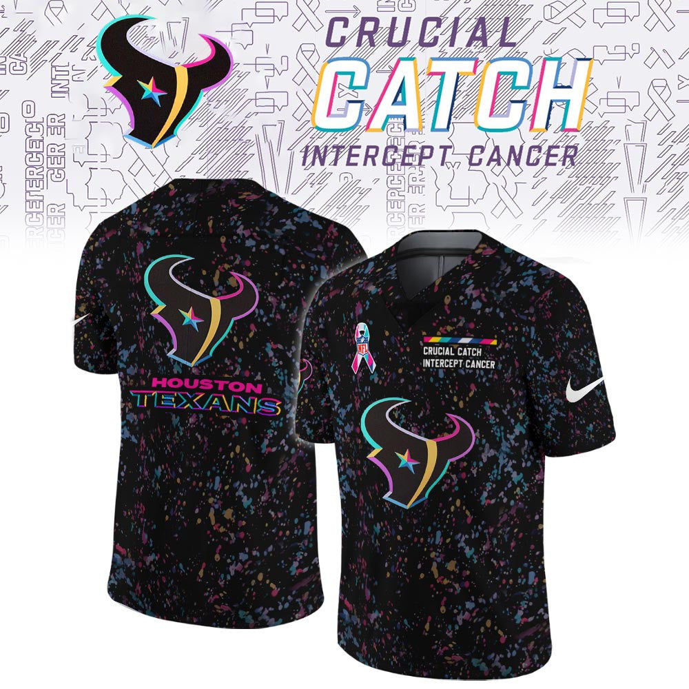 Houston Texans Merch Crucial Catch Intercept Cancer Jersey Houston Texans Gears - Foxy23shop