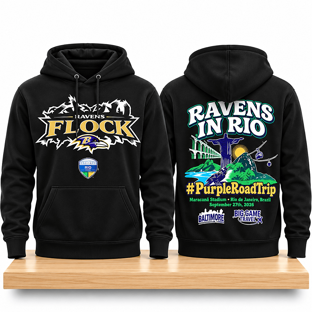 Baltimore Ravens Rio De Janeiro Game 2026 Hoodie Baltimore Ravens Merch Fan Gear - Foxy23shop