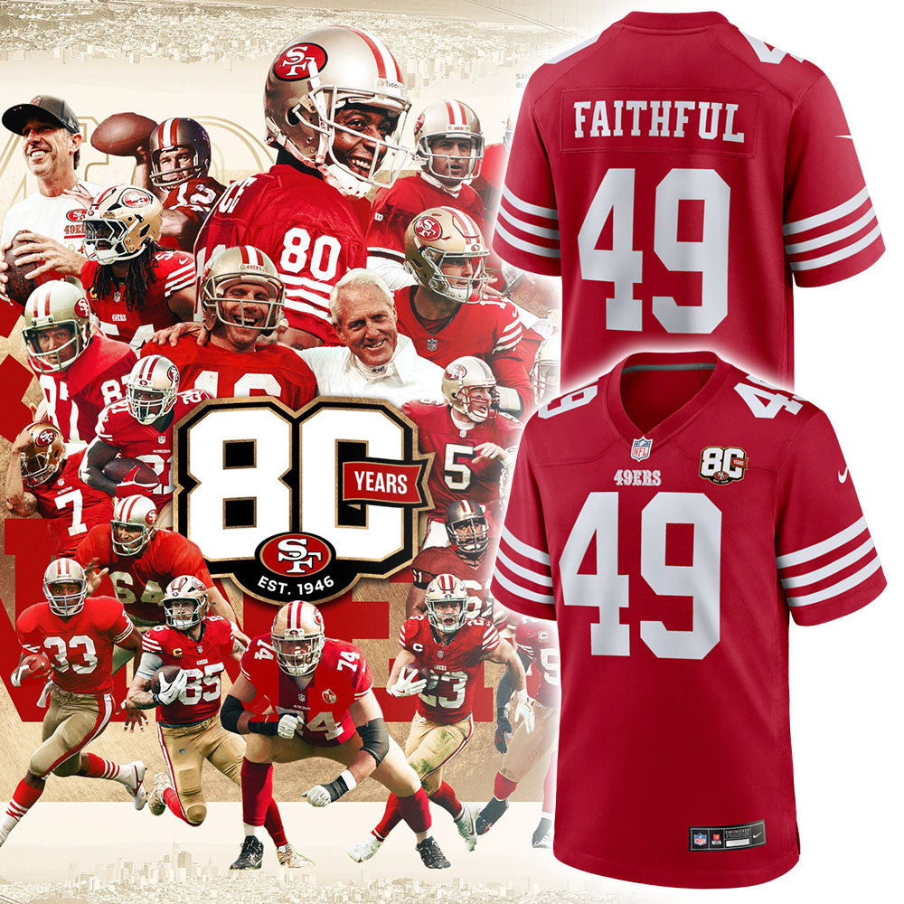 San Francisco 49ers 2026 NFL Faithful Jersey SF 49ers Apparel Best Fan Gears - Foxy23shop