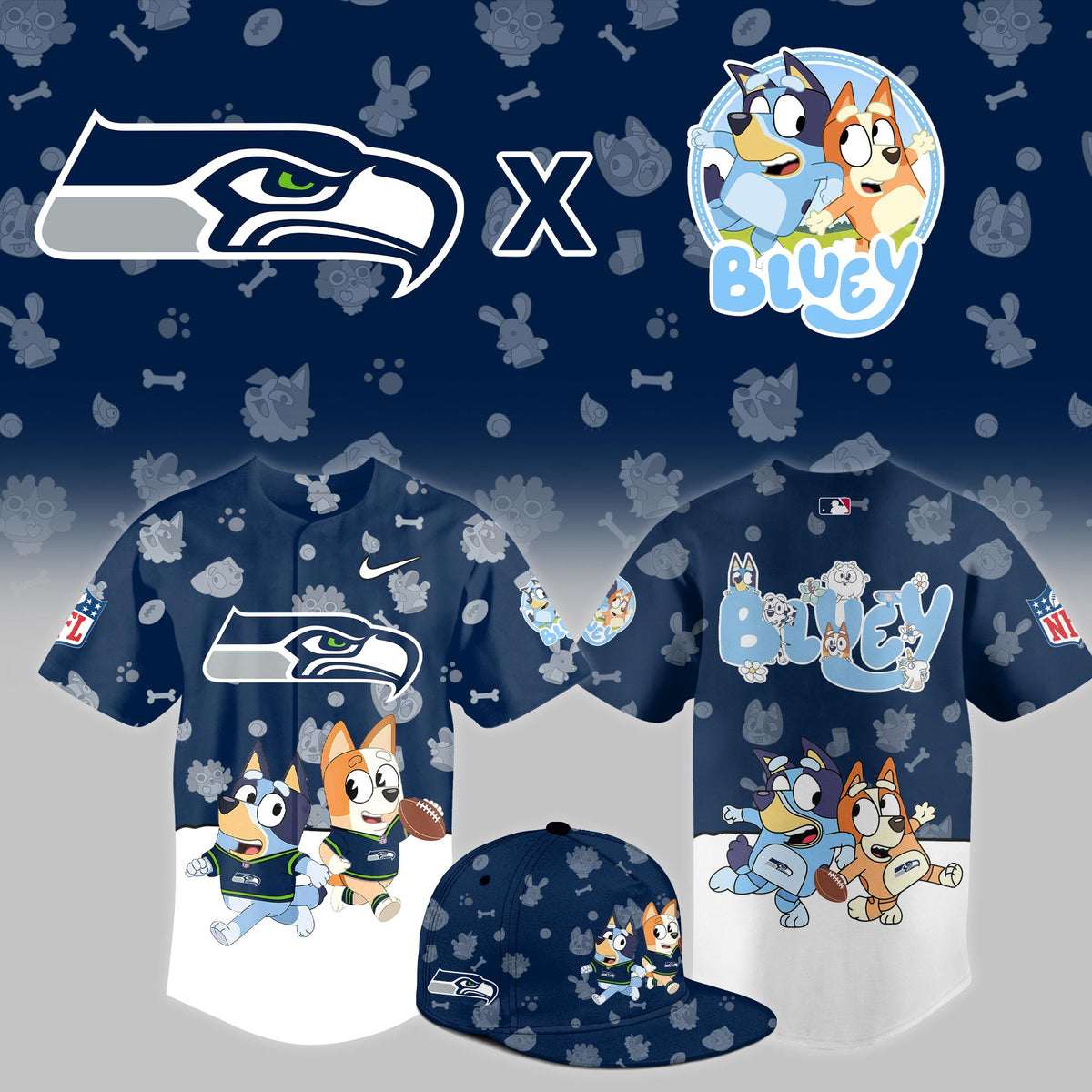 Seattle Seahawks x Bluey 2026 NFL Jersey Seattle Seahawks Merch Gift For The 12s - Foxy23shop