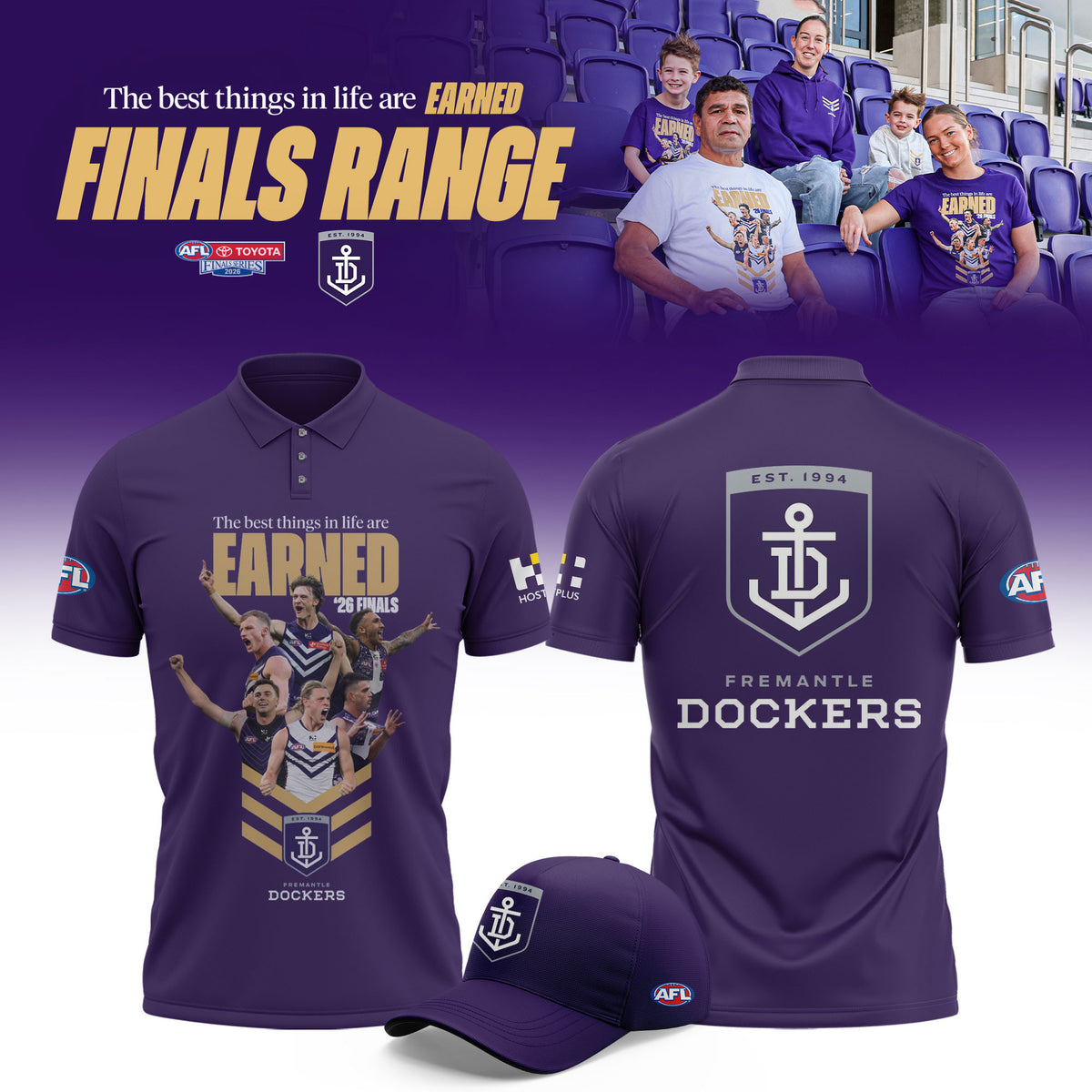 Fremantle Dockers 2026 AFL Finals Series Polo Shirt Fremantle Dockers Clothing Line Fan Gear - Foxy23shop
