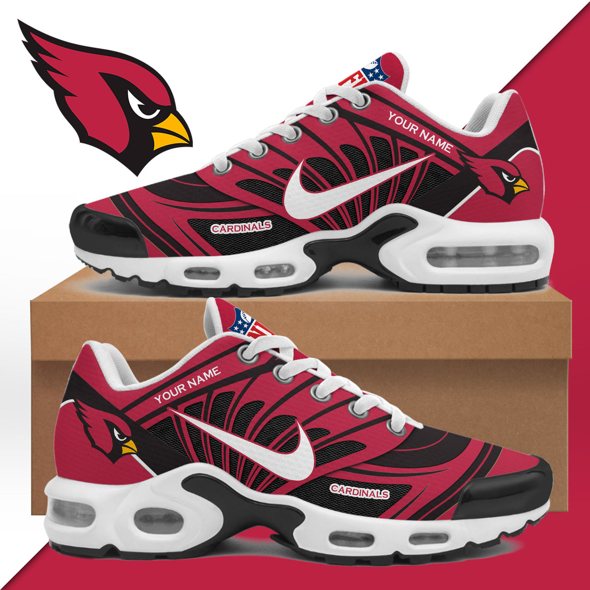 Custom Arizona Cardinals 2026 NFL Football Sneakers Arizona Cardinals Merch Fan Gear - Foxy23shop