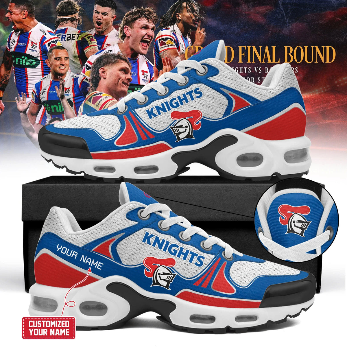 Custom Newcastle Knights 2026 Sneakers Newcastle Knights Merch Gifts For Rugby Fan - Foxy23shop