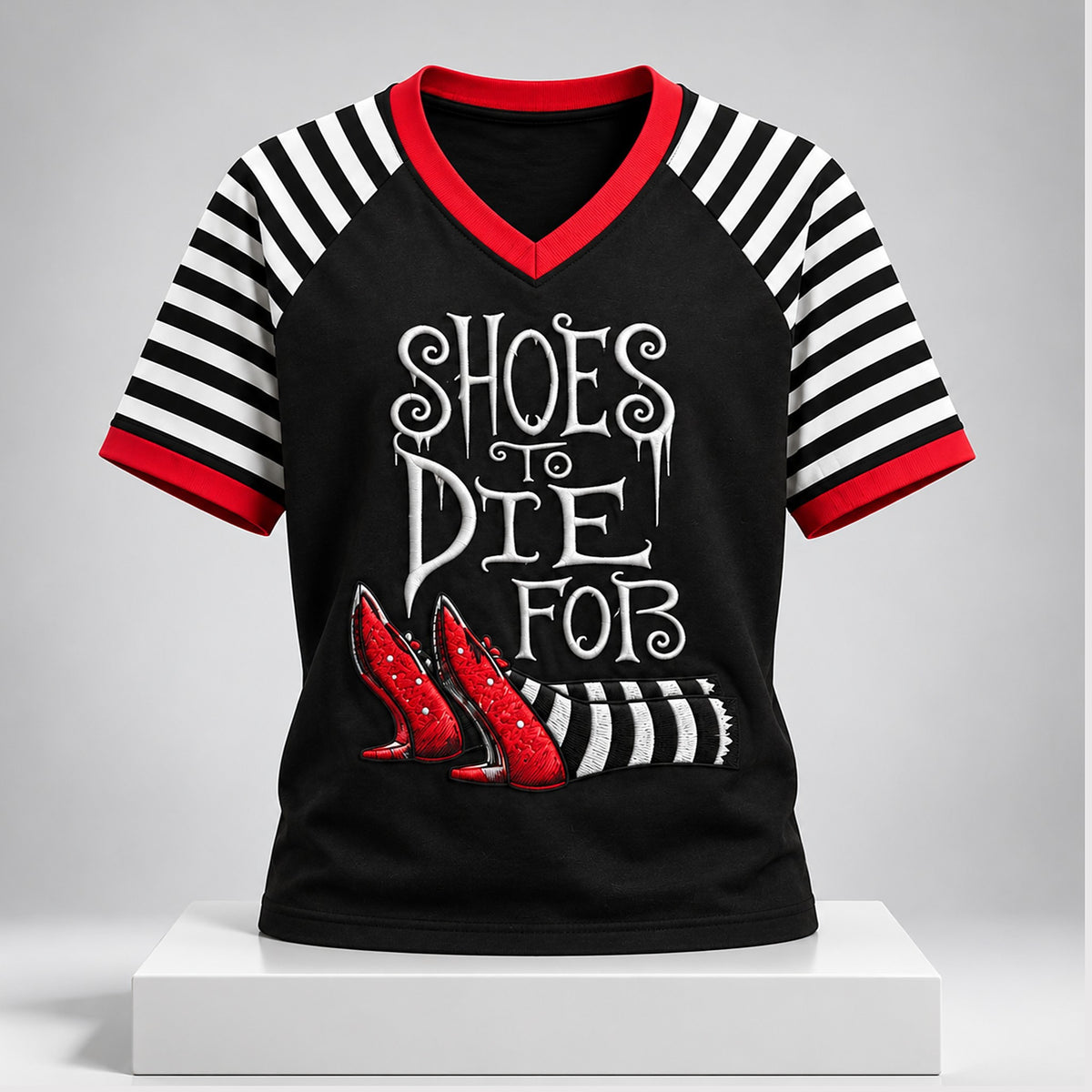 Shoes To Die Fob Halloween 2026 V-Neck Shirt Halloween Merch Gifts For Girlfriend - Foxy23shop
