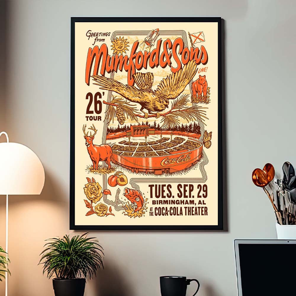 Mumford And Sons Birmingham AL 2026 Event Poster Mumford And Sons Concert Poster Gifts For Rock Fans - Foxy23shop