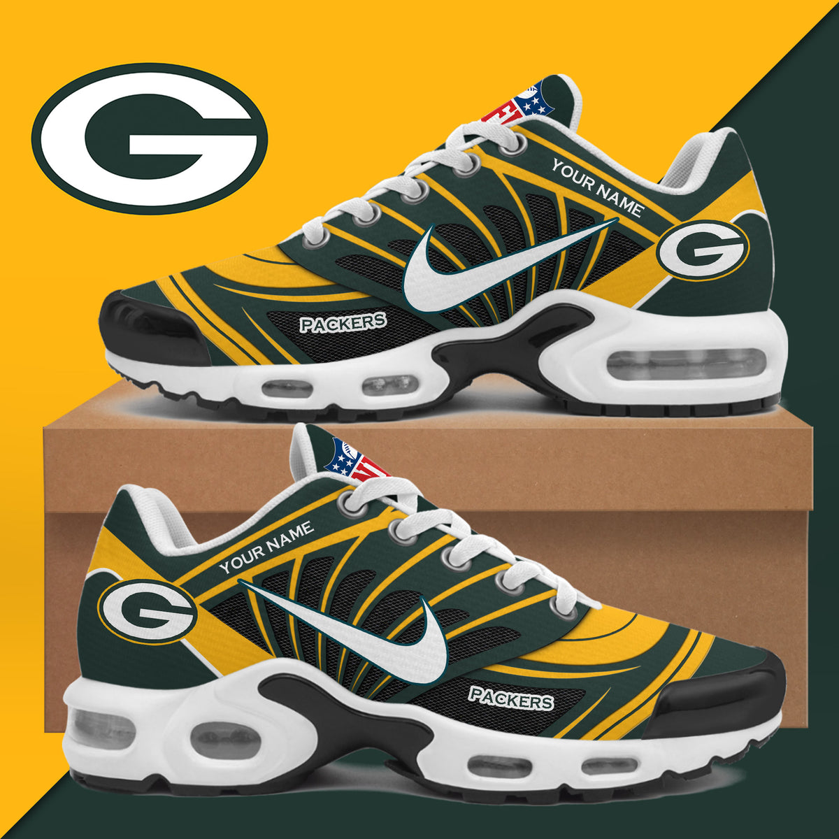 Custom Green Bay Packers 2026 Sneakers Green Bay Packers Merch Gifts For Brother - Foxy23shop