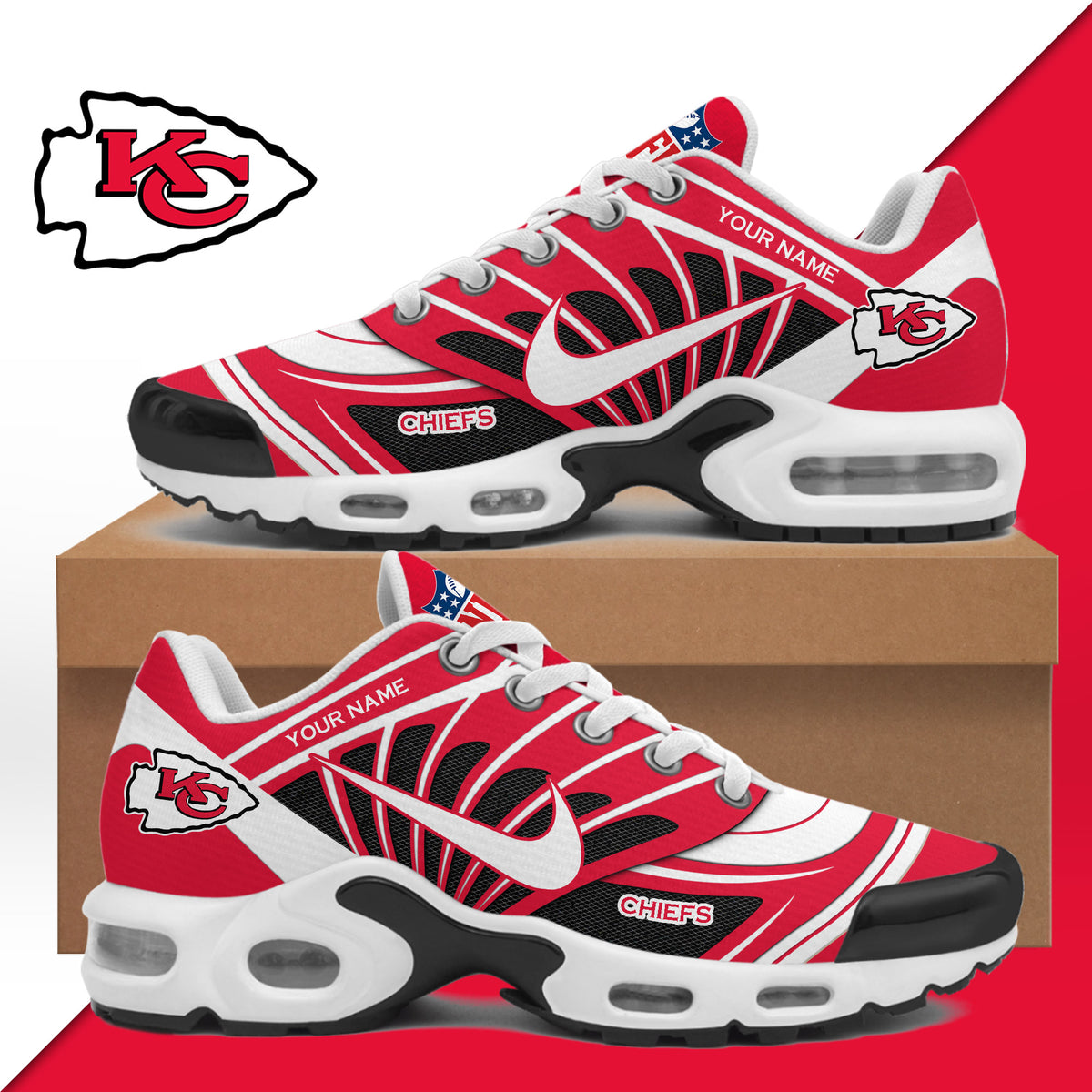 Custom Kansas City Chiefs 2026 Sneakers Kansas City Chiefs Merch Cool Gifts For Fans - Foxy23shop