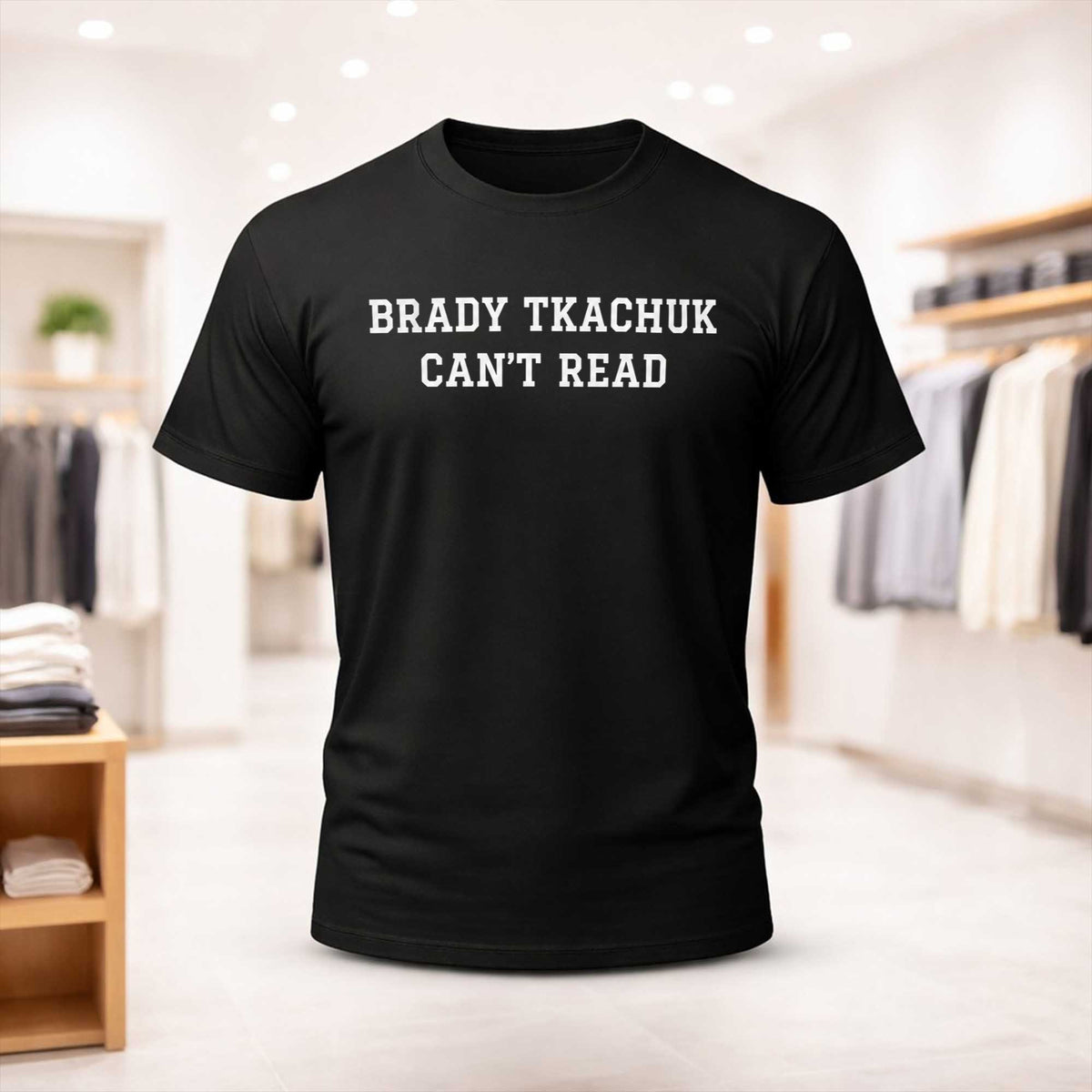 Brady Tkachuk Can't Read Hockey Meme Black T-Shirt Presents For Brady Tkachuk Fans - Foxy23shop