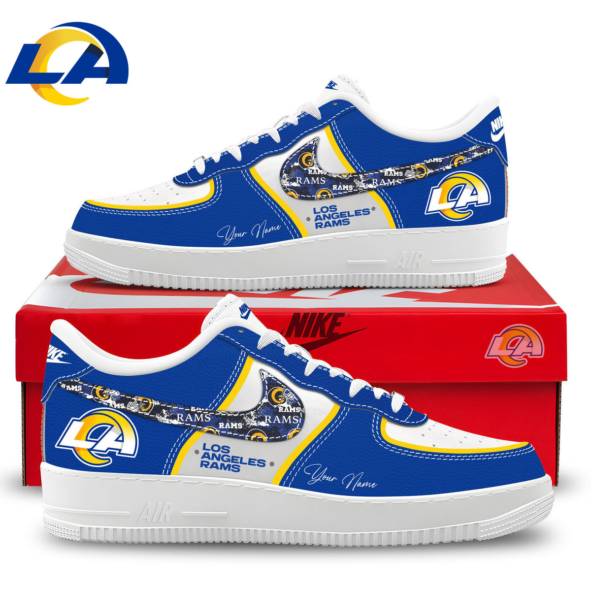 Custom Los Angeles Rams 2026 Sneakers Los Angeles Rams Merch Presents For Fans - Foxy23shop