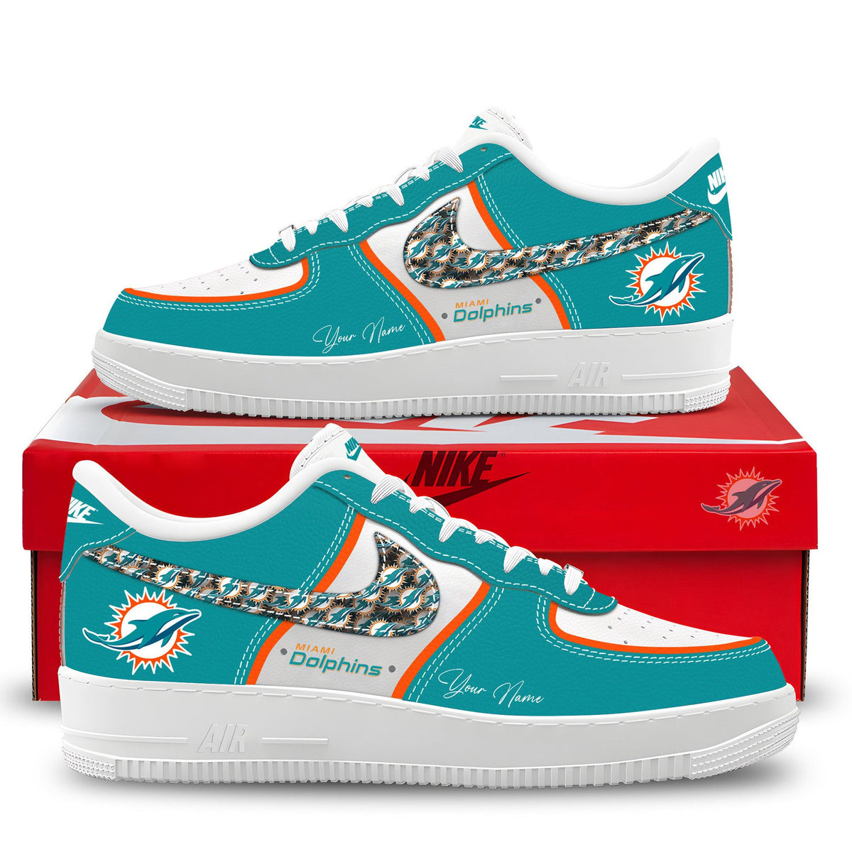 Custom Miami Dolphins 2026 Sneakers Miami Dolphins Merch Gifts For Football Fans - Foxy23shop