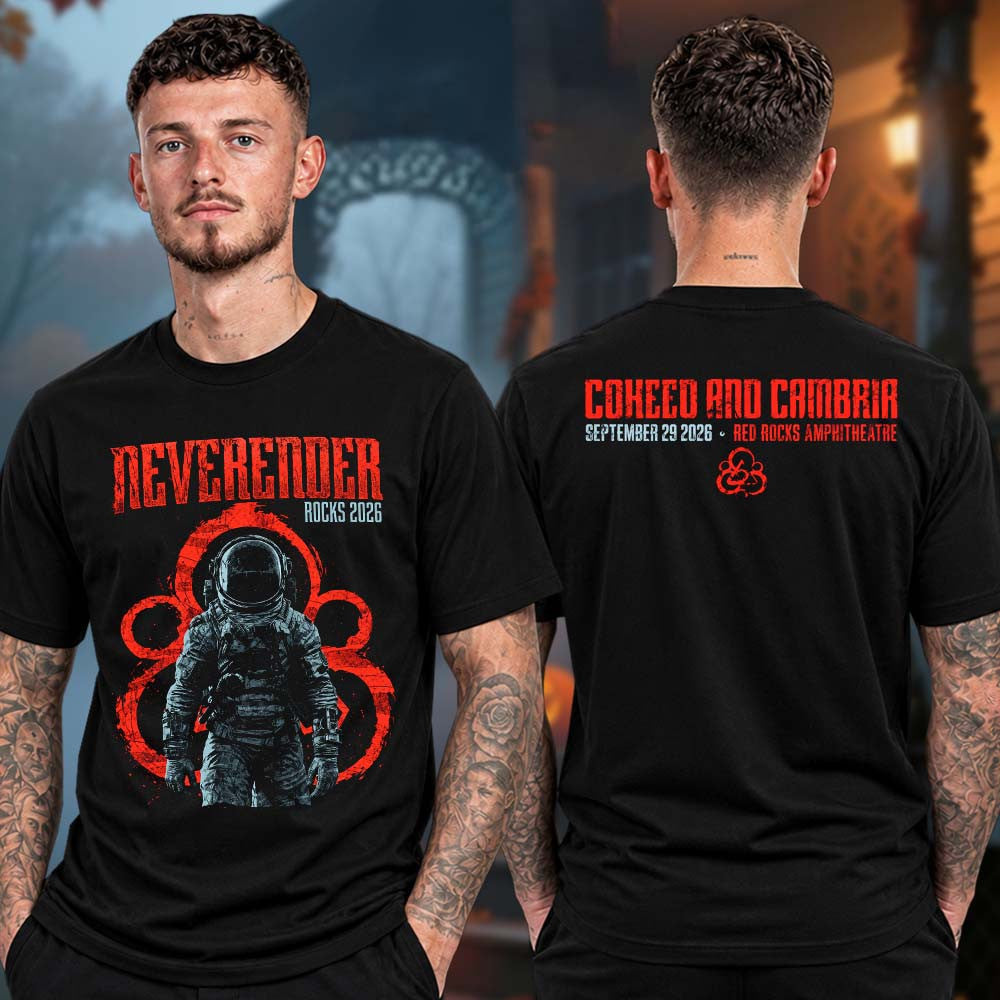 Coheed And Cambria Merch Neverender Rocks At Red Rocks Amphitheatre In Morrison Colorado On September 29 2026 Two Sided Unisex T Shirt - Foxy23shop